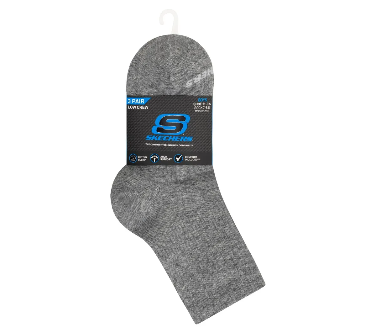 Skechers 3 Pack Boys' Crew Cotton Socks