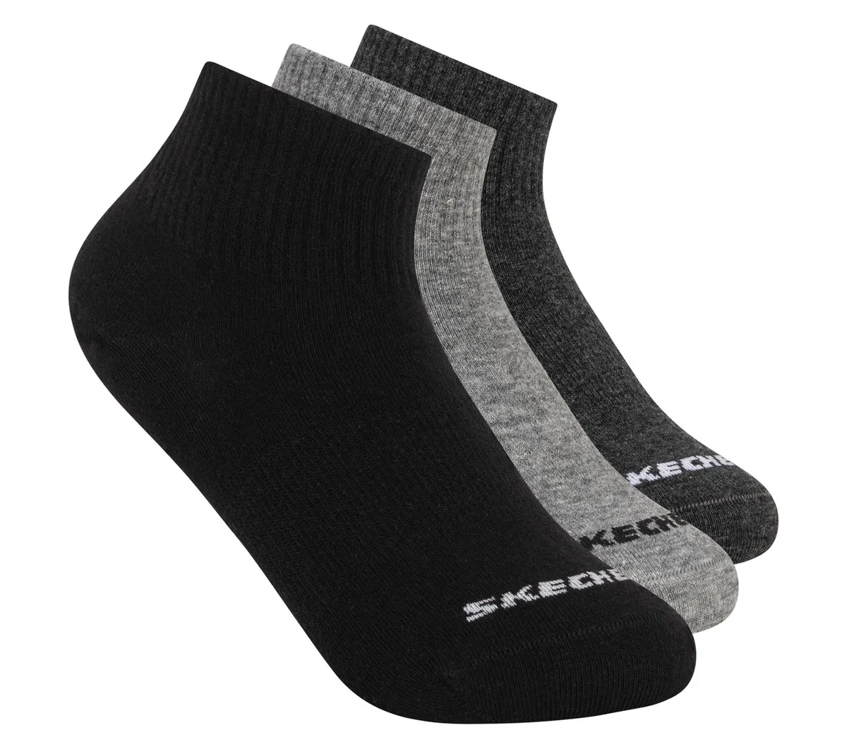 Skechers 3 Pack Boys' Quarter Crew Cotton Socks