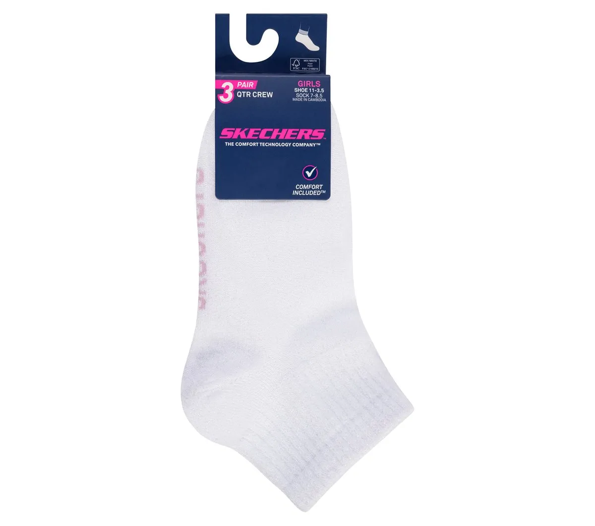 Skechers 3 Pack Quarter Crew Socks
