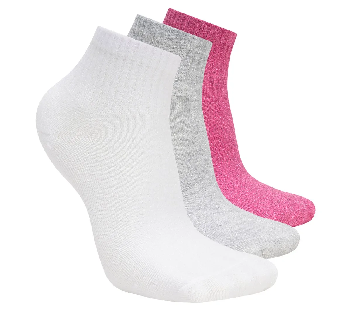 Skechers 3 Pack Quarter Crew Socks