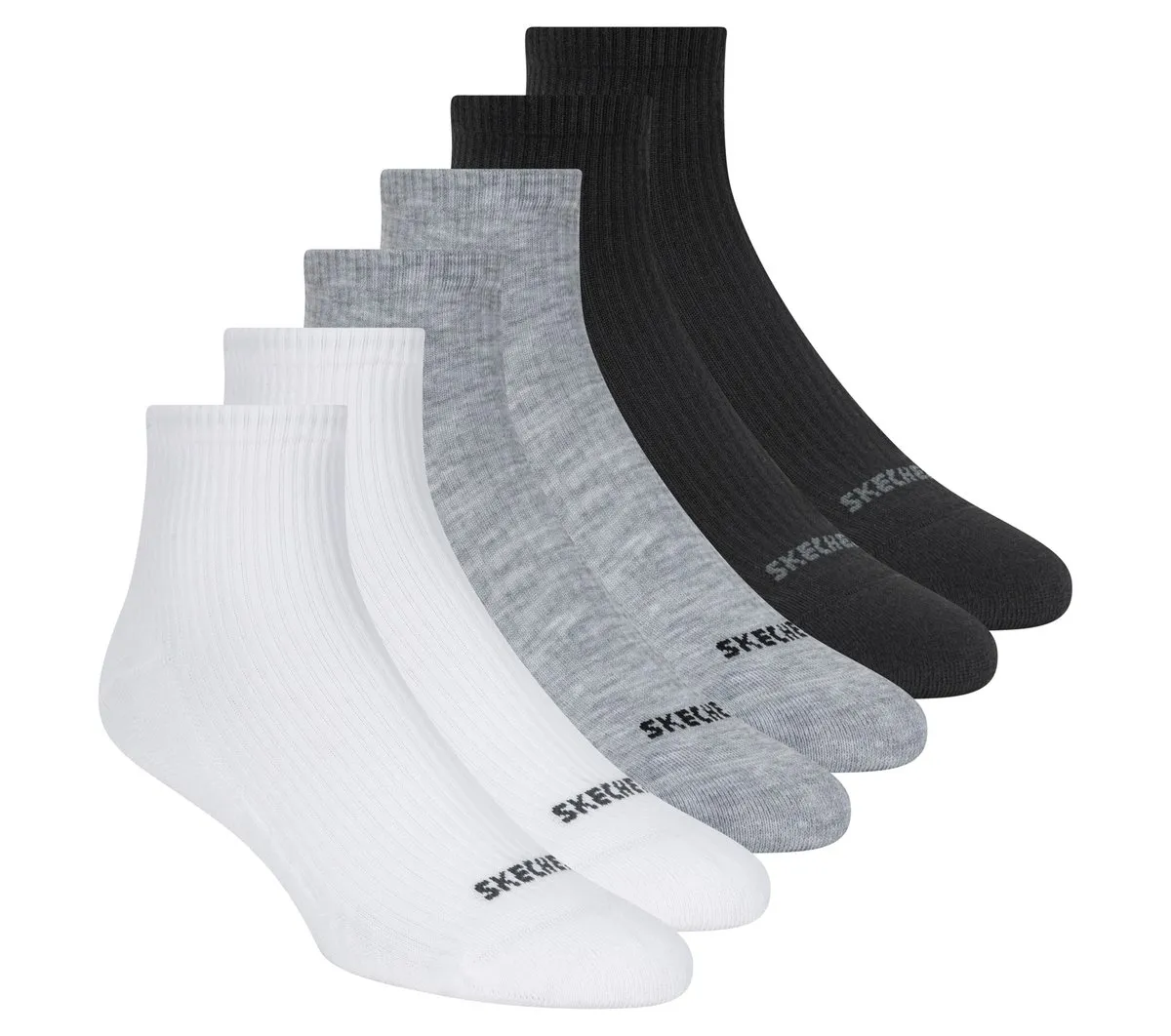 Skechers 6 Pack Quarter Crew Socks