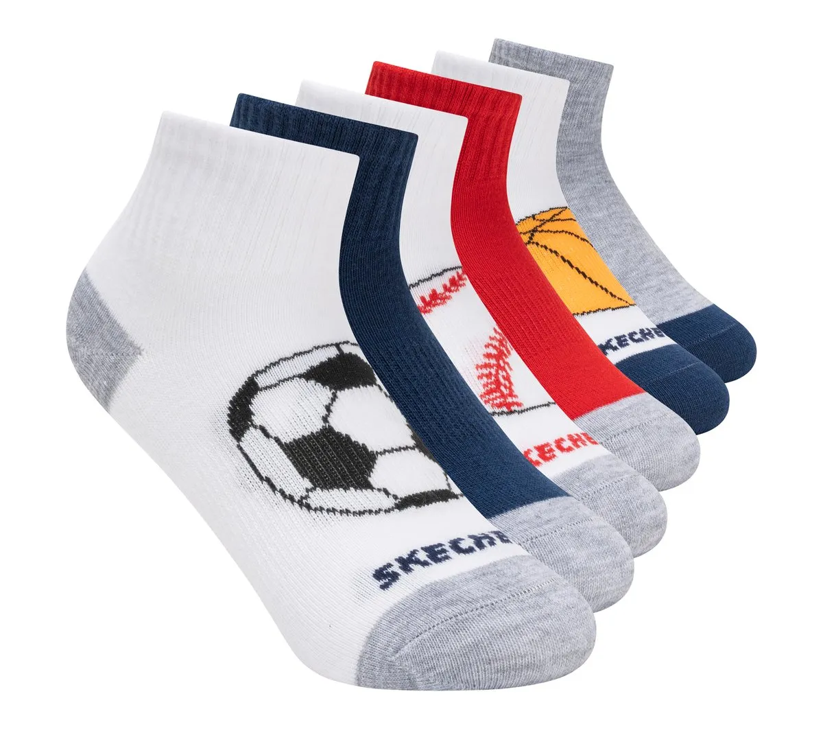 Skechers 6 Pack Sports Quarter Crew Socks