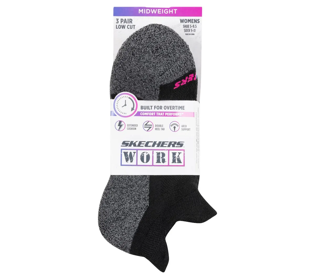 Skechers Work: Lowcut Heel Tab Socks – 3 Pack