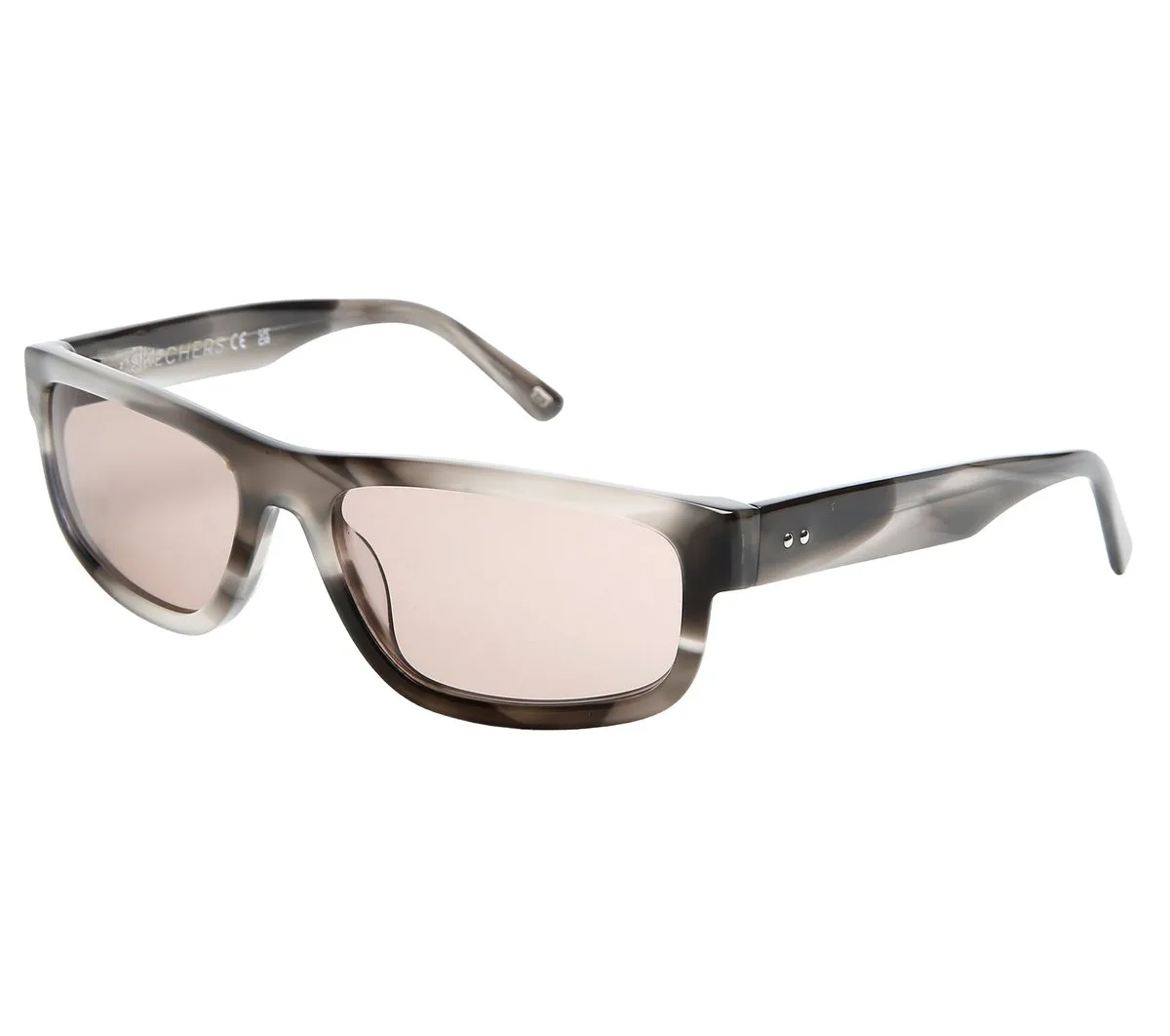 Skechers Elevated Rectangle Shiny Horn Sunglasses