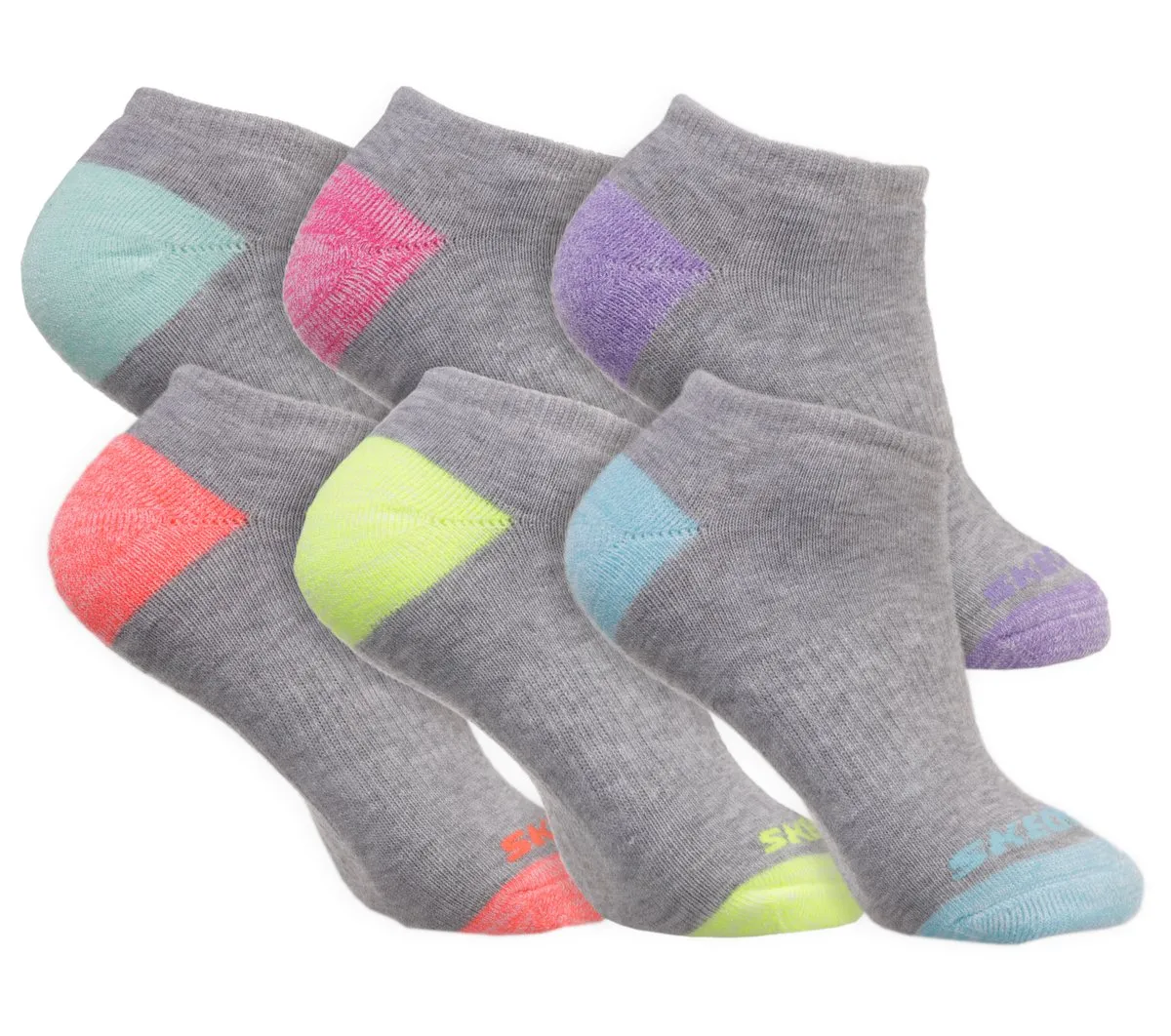 Skechers 6 Pack Low Cut Walking Socks