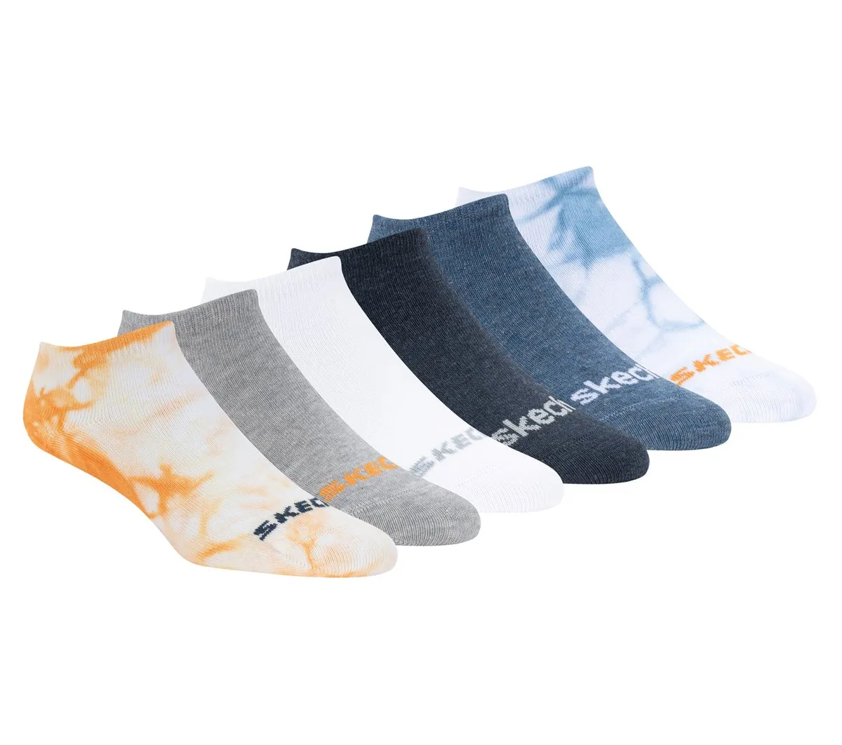 Skechers Cotton Tie-Dye No-Show Socks – 6 Pack