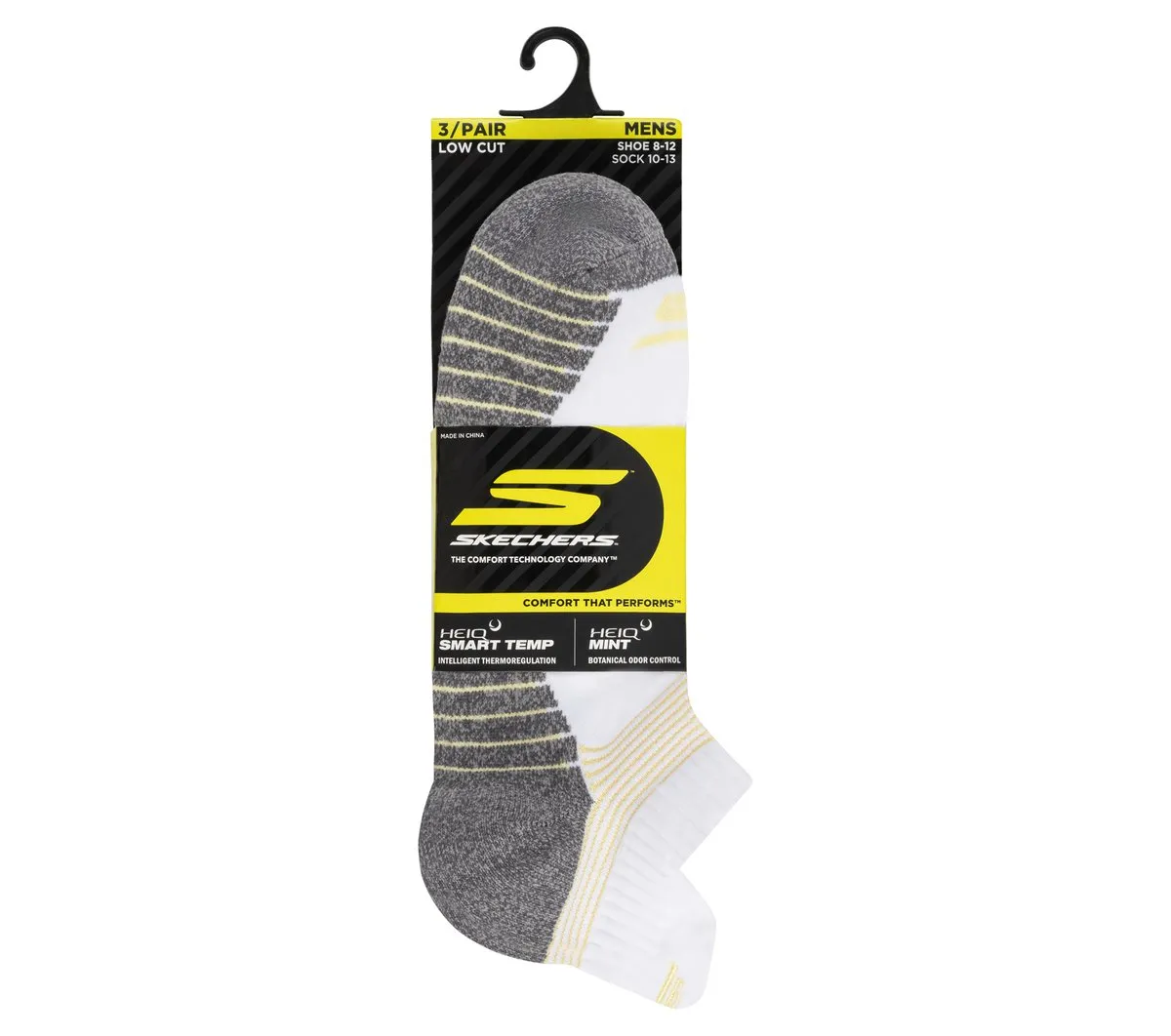 Skechers 3 Pack Men's Lowcut Stripe Tab Socks