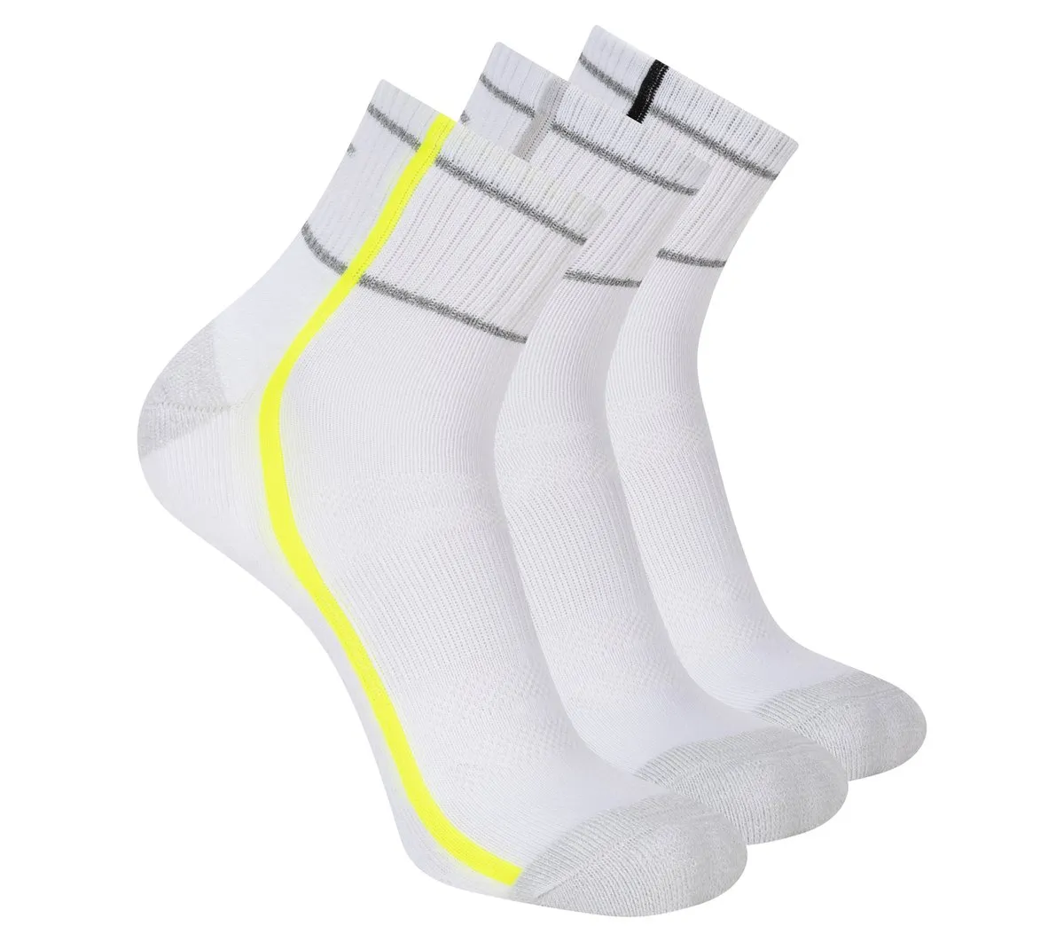 Skechers 3 Pack Men's Performance Quarter Crew Stripe Socks