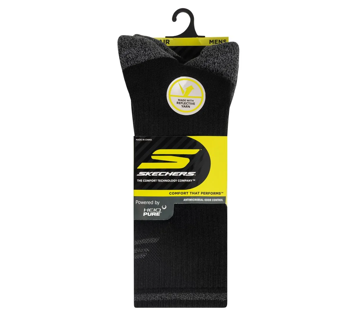 Skechers 3 Pack Men's Reflective Performance Crew Socks