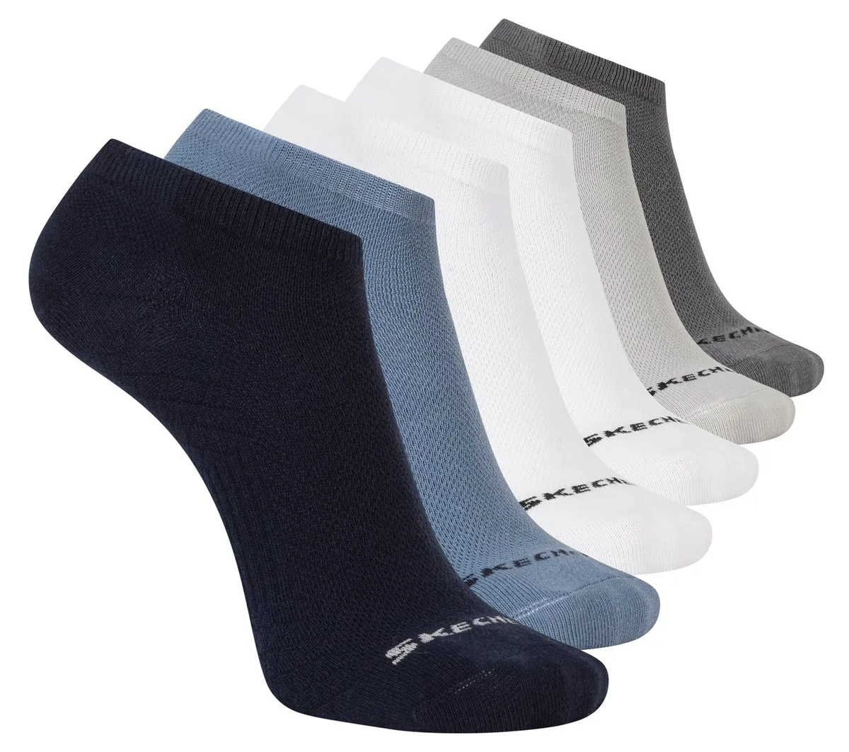 Skechers 6 Pack Men's Low Cut Texture Knit Socks