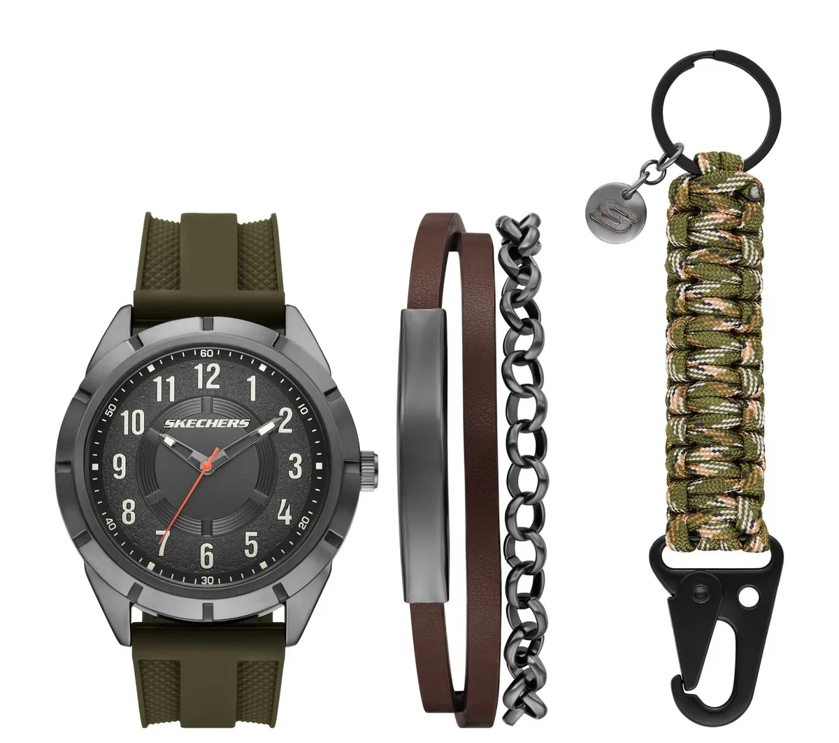 Skechers Gunmetal Nylon Cord Watch Set