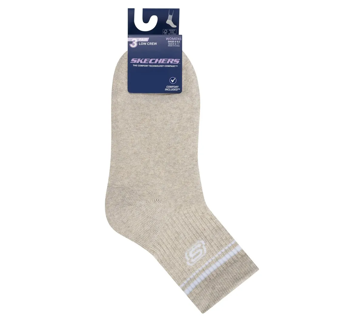 Skechers 3 Pack Women's Low Crew Varsity Socks