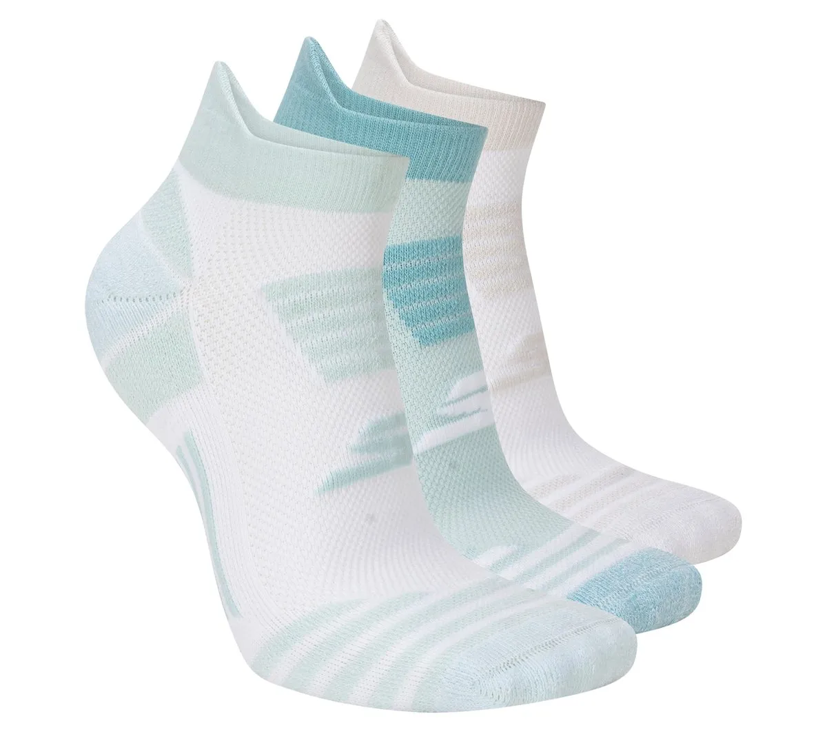 Skechers 3 Pack Women's Performance Stripe Low Cut Running Heel Tab Socks