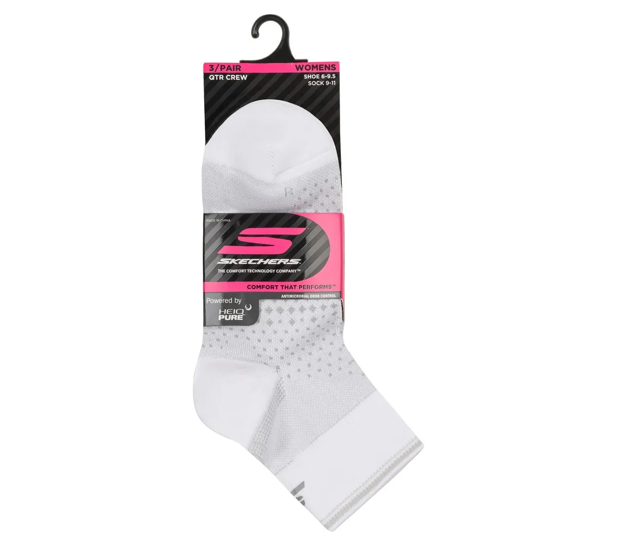Skechers 3 Pack Women's Reflective Performance Quarter Socks