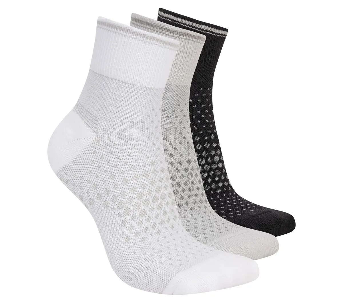 Skechers 3 Pack Women's Reflective Performance Quarter Socks