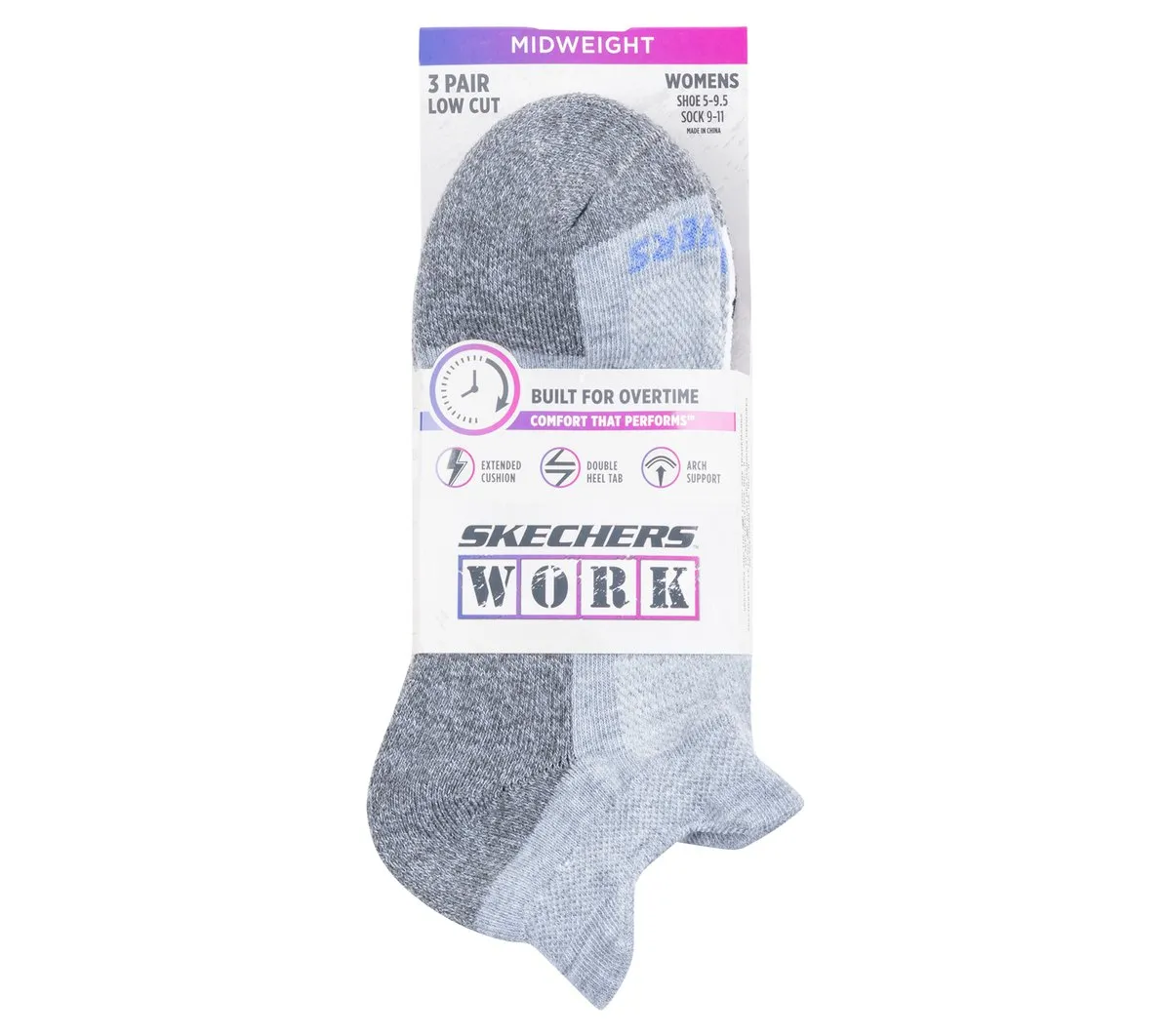 Skechers Work: Lowcut Heel Tab Socks – 3 Pack